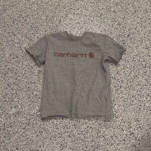 Carhartt Heather Gray Tee with Brown Logo